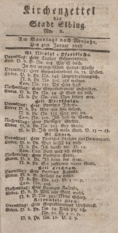 Kirchenzettel der Stadt Elbing, Nr. 2, 4 Januar 1818