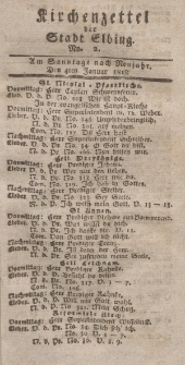 Kirchenzettel der Stadt Elbing, Nr. 2, 4 Januar 1818