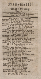 Kirchenzettel der Stadt Elbing, Nr. 3, 11 Januar 1818