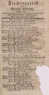Kirchenzettel der Stadt Elbing, Nr. 7, 8 Februar 1818