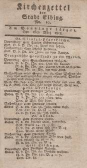 Kirchenzettel der Stadt Elbing, Nr. 10, 1 März 1818