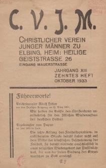 Das Blatt des CVJM, H. 10, Jahrgang XIII