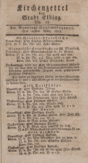 Kirchenzettel der Stadt Elbing, Nr. 15, 29 März 1818