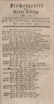 Kirchenzettel der Stadt Elbing, Nr. 17, 12 April 1818