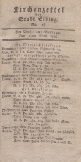 Kirchenzettel der Stadt Elbing, Nr. 18, 15 April 1818