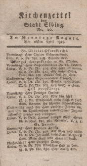 Kirchenzettel der Stadt Elbing, Nr. 20, 26 April 1818