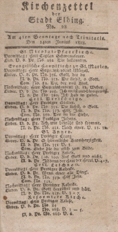 Kirchenzettel der Stadt Elbing, Nr. 28, 14 Juni 1818