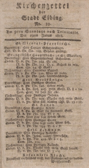 Kirchenzettel der Stadt Elbing, Nr. 33, 19 Juli 1818
