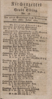 Kirchenzettel der Stadt Elbing, Nr. 34, 26 Juli 1818