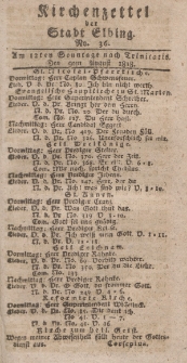 Kirchenzettel der Stadt Elbing, Nr. 36, 9 August 1818
