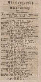 Kirchenzettel der Stadt Elbing, Nr. 38, 23 August 1818