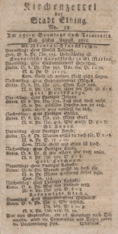 Kirchenzettel der Stadt Elbing, Nr. 39, 30 August 1818