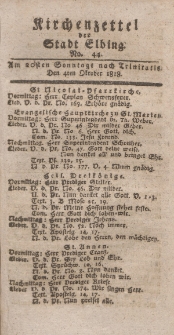 Kirchenzettel der Stadt Elbing, Nr. 44, 4 Oktober 1818