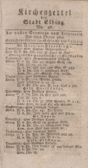 Kirchenzettel der Stadt Elbing, Nr. 46, 18 Oktober 1818