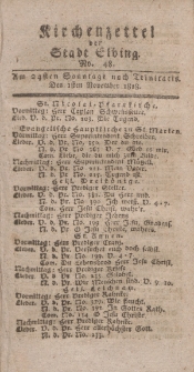 Kirchenzettel der Stadt Elbing, Nr. 48, 1 November 1818