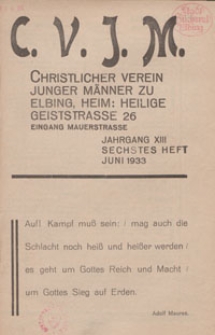 Das Blatt des CVJM, H. 6, Jahrgang XIII