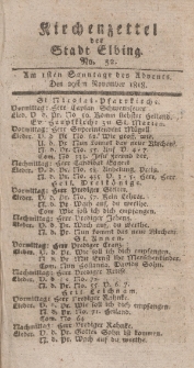 Kirchenzettel der Stadt Elbing, Nr. 52, 29 November 1818