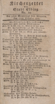 Kirchenzettel der Stadt Elbing, Nr. 54, 13 Dezember 1818