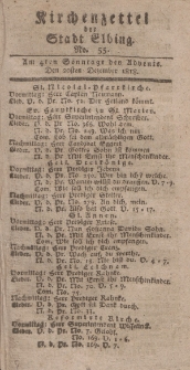 Kirchenzettel der Stadt Elbing, Nr. 55, 20 Dezember 1818