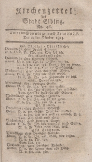 Kirchenzettel der Stadt Elbing, Nr. 46, 22 Oktober 1815