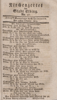 Kirchenzettel der Stadt Elbing, Nr. 47, 29 Oktober 1815