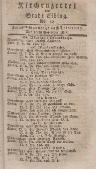 Kirchenzettel der Stadt Elbing, Nr. 50, 19 November 1815