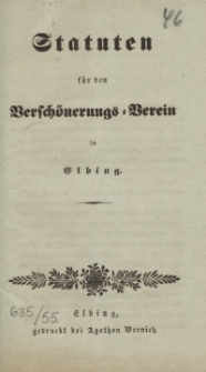 Statuten für den Verschönerungsverein