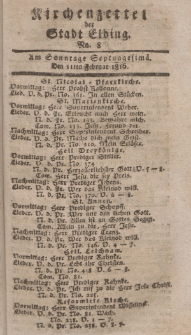Kirchenzettel der Stadt Elbing, Nr. 8, 11 Februar 1816