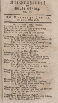 Kirchenzettel der Stadt Elbing, Nr. 15, 31 März 1816