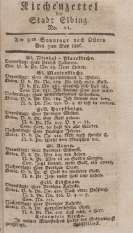 Kirchenzettel der Stadt Elbing, Nr. 21, 5 Mai 1816