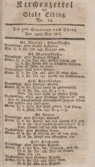 Kirchenzettel der Stadt Elbing, Nr. 24, 19 Mai 1816