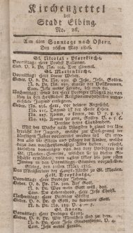 Kirchenzettel der Stadt Elbing, Nr. 26, 26 Mai 1816
