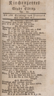 Kirchenzettel der Stadt Elbing, Nr. 29, 16 Juni 1816
