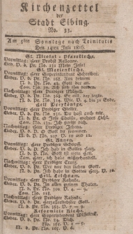 Kirchenzettel der Stadt Elbing, Nr. 33, 14 Juli 1816