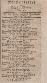 Kirchenzettel der Stadt Elbing, Nr. 35, 28 Juli 1816