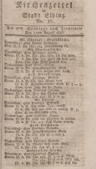 Kirchenzettel der Stadt Elbing, Nr. 37, 11 August 1816