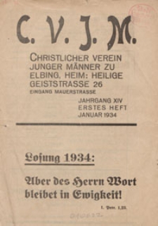 Das Blatt des CVJM, H. 1, Jahrgang XIV