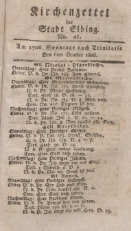 Kirchenzettel der Stadt Elbing, Nr. 45, 6 Oktober 1816