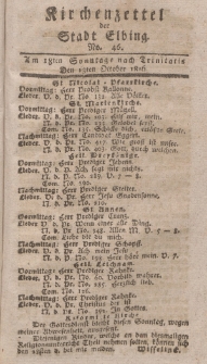 Kirchenzettel der Stadt Elbing, Nr. 46, 13 Oktober 1816
