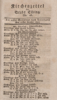 Kirchenzettel der Stadt Elbing, Nr. 48, 27 Oktober 1816