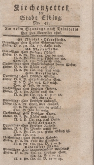 Kirchenzettel der Stadt Elbing, Nr. 49, 3 November 1816