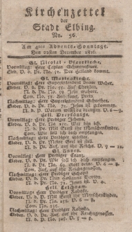 Kirchenzettel der Stadt Elbing, Nr. 56, 22 Dezember 1816