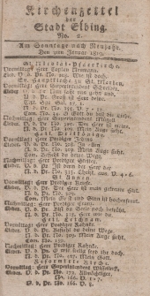 Kirchenzettel der Stadt Elbing, Nr. 2, 3 Januar 1819