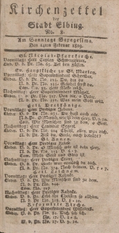 Kirchenzettel der Stadt Elbing, Nr. 8, 14 Februar 1819