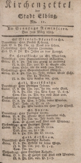 Kirchenzettel der Stadt Elbing, Nr. 11, 7 März 1819