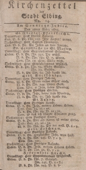 Kirchenzettel der Stadt Elbing, Nr. 14, 28 März 1819