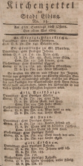 Kirchenzettel der Stadt Elbing, Nr. 23, 16 Mai 1819