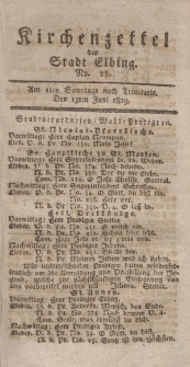 Kirchenzettel der Stadt Elbing, Nr. 28, 13 Juni 1819