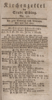Kirchenzettel der Stadt Elbing, Nr. 31, 4 Juli 1819