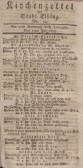 Kirchenzettel der Stadt Elbing, Nr. 34, 25 Juli 1819